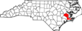Map of North Carolina highlighting Craven County.png